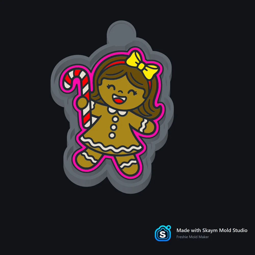 Gingerbread character mold preview created with Freshie Mold Maker