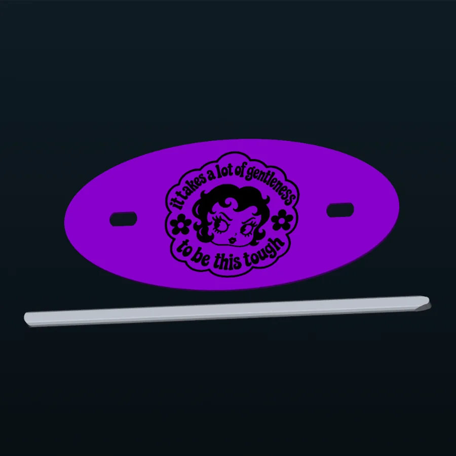 Detailed SVG artwork oval hair slide preview created with Hair Slide Maker