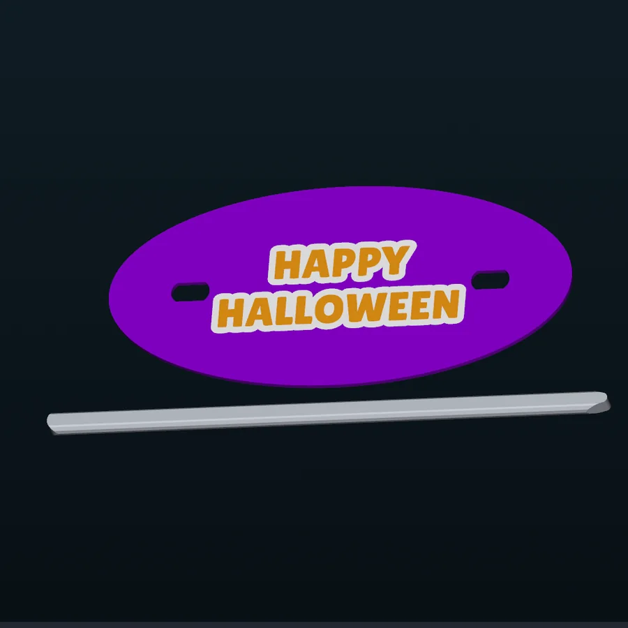 Happy Halloween oval hair slide preview created with Hair Slide Maker