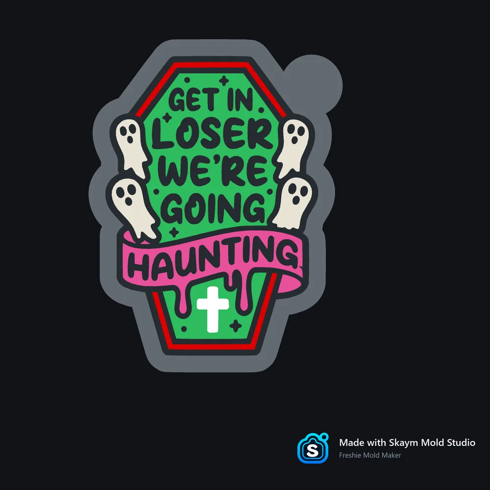 Text-based Halloween mold preview created with Freshie Mold Maker